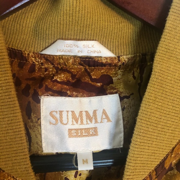 Summa Animal Print SIlk Bomber Jacket Size M - Picture 5 of 6